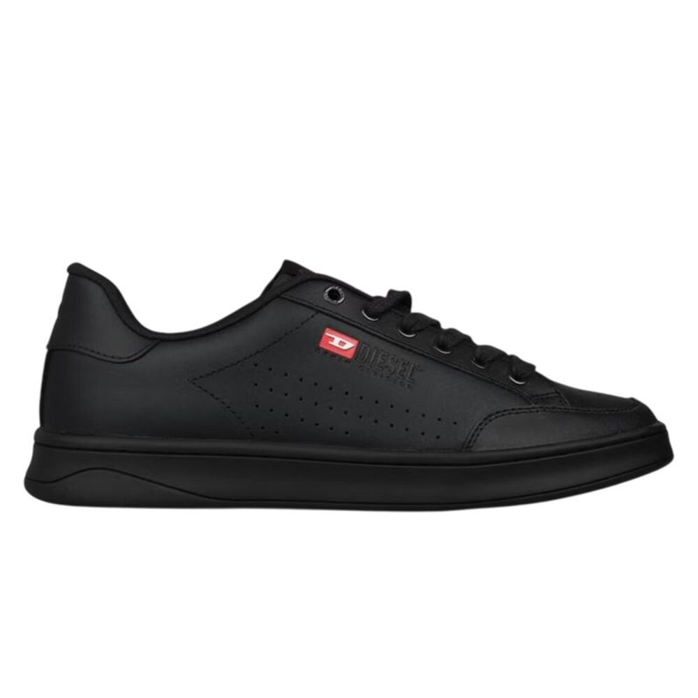 Diesel Mens S Athene Leather Flat Sneakers / Black